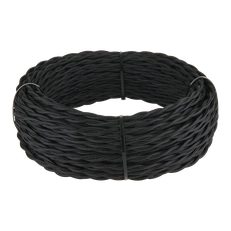 Изображение Ретро кабель витой 3х2,5 (черный) 20 м W6453308