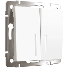 Изображение Выключатель двухклавишный с подсветкой (белый матовый) W1120161