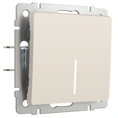 Изображение Выключатель одноклавишный с подсветкой (айвори матовый) W1110162